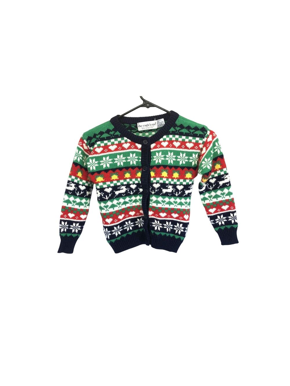 The Eagles Eye Kids Large 1993 Christmas Sweater Fair Isles Style Acrylic